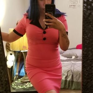 Dresses - Pink 50s diner wiggle dress by steady clothing Dresses - Pink 50s diner wiggle dress by steady clothing